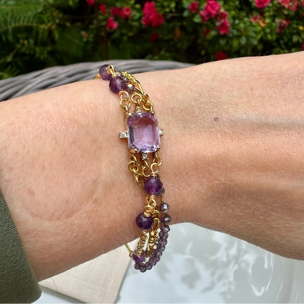 Nakamol Vanessa Layered Beaded Bracelet Purple